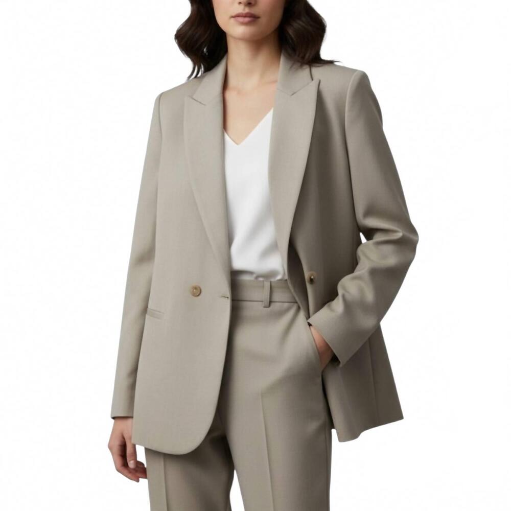 NEW FORTE FORTE long sleeve blazer jacket in sand